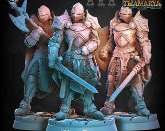 Blue Cape Guards - 3 Cast n Play Printed Miniatures | Dungeons & Dragons | Pathfinder | Tabletop