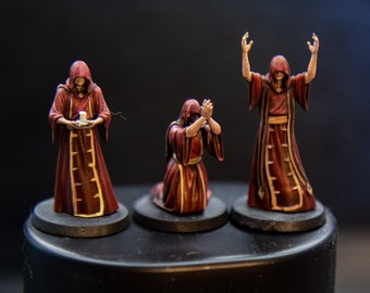 Sect Folks Cultists Painted Models - Great Grimoire Printed Miniature | Dungeons & Dragons | Pathfinder | Tabletop