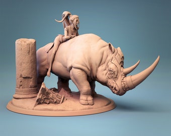 Rhinosaurus Mount - Lord of the Print Miniature | Dungeons & Dragons | Pathfinder | Tabletop
