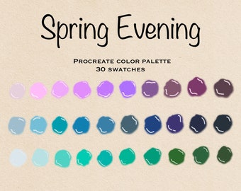 Spring Evening Procreate Color Palette/Color Swatches/Instant Download