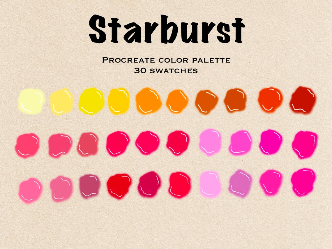 Starburst Procreate Color Palette/color Swatches/instant Etsy