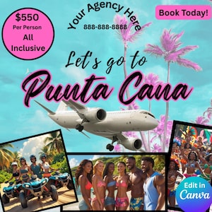 Editable Travel Agent Flyer Template: Punta Cana Deals (Digital Download)