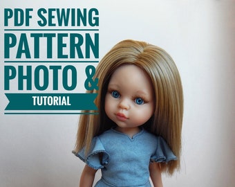 Paola Reina pattern, dress pattern tutorial, clothes for doll, simple workshop for a child, outfit masterclass, dress for paola reina, gift
