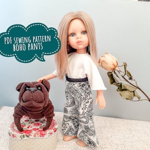 boho pants pattern, PDF sewing pattern, paola reina pattern, pants for Paola Reina dolls