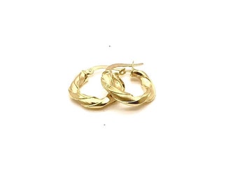 18K ITALIAN SOLID yellow Gold hoop earrings hinged earwire hook MADE IN ITALY 18K ITALIAN SOLID yellow Gold hoop earrings hinged earwire hook MADE IN ITALY