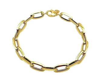 May include: A gold chain bracelet with oval links.