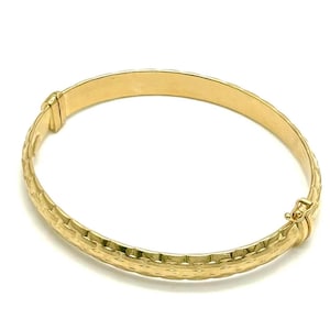 18K Gold Bangle Bracelet For Women - Yellow Gold Bangle - Italian Gold Bangle - 8mm Width- Great Gift for Loved One - Handmade Gold Bangle