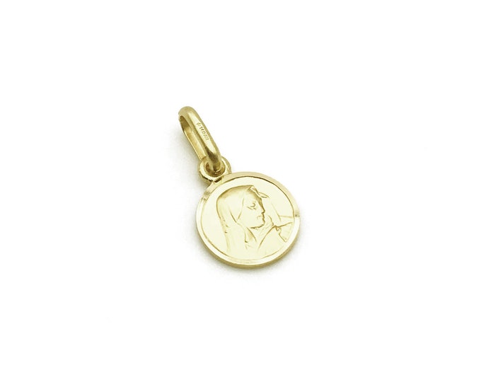 18K Yellow Gold Virgin Mary Pendant for Man and Woman 18K - Etsy