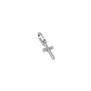 18K Gold Cross Pendant Necklace - Italian Gold Cross - Real 18K Gold Cross - White Gold Cross - Handmade Cross - Religious Charm Pendant