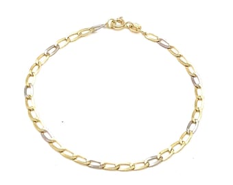 18K Yellow Gold Paperclip Link Bracelet • Gold Paperclip Bracelet 4mm • Paperclip Link Chain Bracelet • Italian Design • Handmade Bracelet