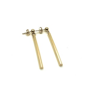 18K Yellow Gold Earrings - Italian Gold Drop Earrings - Women&#39;s Gold Earrings - Modern Design - Great Gift for Women - Made in Italy