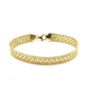 18K Yellow Gold Bracelet for Women - Italian Design - Fashion Jewelry  - Handmade Bracelet - Great Gift for Women