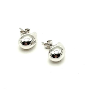18K White Gold Drop Earrings - Italian Trend Earrings - Polished Drop Earrings - Elegant Gold Drop Earrings for Women - Handmade Earrings