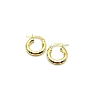 18K Yellow Gold Hoop Earrings - Polished Gold Hoops for Women - 18K Yellow Gold Hoops - Handcrafted Gold Hoops - Italian Gold Hoops