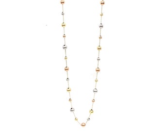 Collier Femme en Or 18KT Trois Couleurs - Collier Femme en Or - Collier en Or 18K - Fabriqué en Italie