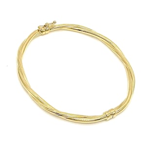 18K Gold Twisted Bangle - Yellow Gold Bangle - 18K Yellow Gold Bracelet - Italian Yellow Gold Bangle - Great Gift for Her - Italian Made