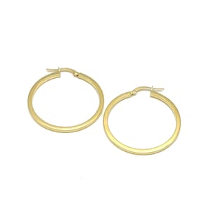 18K Gold Hoop Earrings • Gold  Hoops • Polished Gold • 18K Gold Hoops • Italian Gold Hoops • Gift for Her • Handmade Hoops • Made in Italy