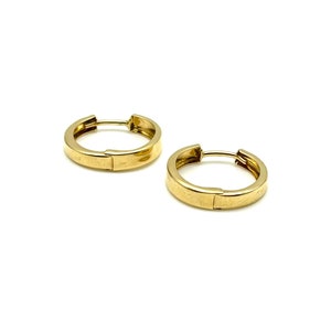 18K Yellow Gold Dainty Hoop Earrings • Italian Hoops • Polished Gold • Minimalist Earrings • Thin Hoops • Gift for Her • Made in Italy
