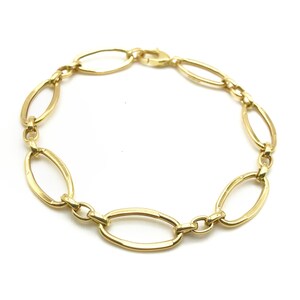 Women's Bracelet in 18K Yellow Gold - 8.1 Inches Length - 9 mm Width - Handmade Bracelet - Italian Gold Bracelet - Real Gold Bracelet