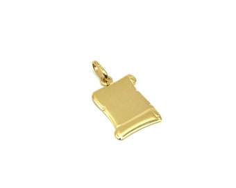 Polierte Medaille mit Gravur aus 18 kt Gelbgold – 750er Goldplatte für Damen und Herren – Goldanhänger für besondere Anlässe – Italienisches Gold