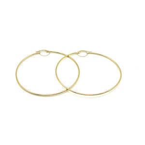 18K Yellow Gold Dainty Hoop Earrings  • Italian Hoops • Polished Gold • Minimalist Earrings • Large Hoops • Gift for Her • Made in Italy