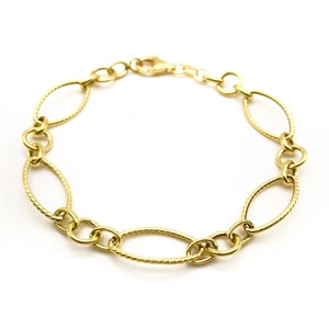 Women's Bracelet in 18K Yellow Gold - 7.9 Inches Length - 10 mm Width - Handmade Bracelet - Italian Gold Bracelet - Real Gold Bracelet
