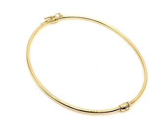 Brazalete de oro amarillo de 18 quilates - 2 mm de grosor - Brazalete de oro amarillo de 750 - Brazalete de oro italiano - Brazalete de oro pulido