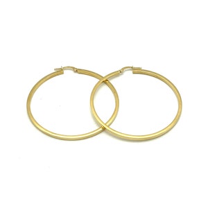 18K Gold Hoop Earrings • Gold Hoops • Polished Gold • 18K Large Gold Hoops • Italian Jewelry • Gift for Her • Made in Italy