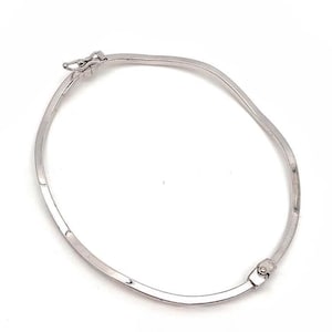 18K Gold Twisted Bangle - White Gold Bangle - White Gold Bracelet - Italian White Gold Bangle - Polished Bangle - Italian Design - Handmade
