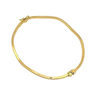 18K Gold Twisted Bangle - Real Gold Bangle - Yellow Gold Bracelet - Italian Yellow Gold Bangle - Polished Bangle - Italian Design - Handmade