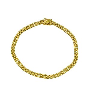 Panther Link Chain Bracelet in 18K Yellow Gold - Panther Bracelet - 7.7 Inches Length - 4mm Width - Real Gold Bracelet - Handmade in Italy