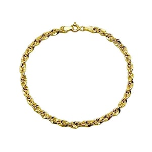 18K Yellow Gold Rope Link Chain Bracelet for Women • Trendy Bracelet  • Great Gift • Italian Gold Bracelet • Real Gold Bracelet • Handmade