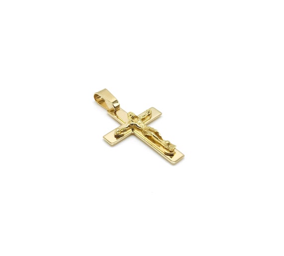 Fine Yellow Jesus Crucifix Cross Chain With Cross Pendant 4mm Italian Rope  Hip Hop Chain, 31 Inch 22k Solid Gold, 18ct THAI BAHT G/F From Qilin2021,  $6.3 | DHgate.Com