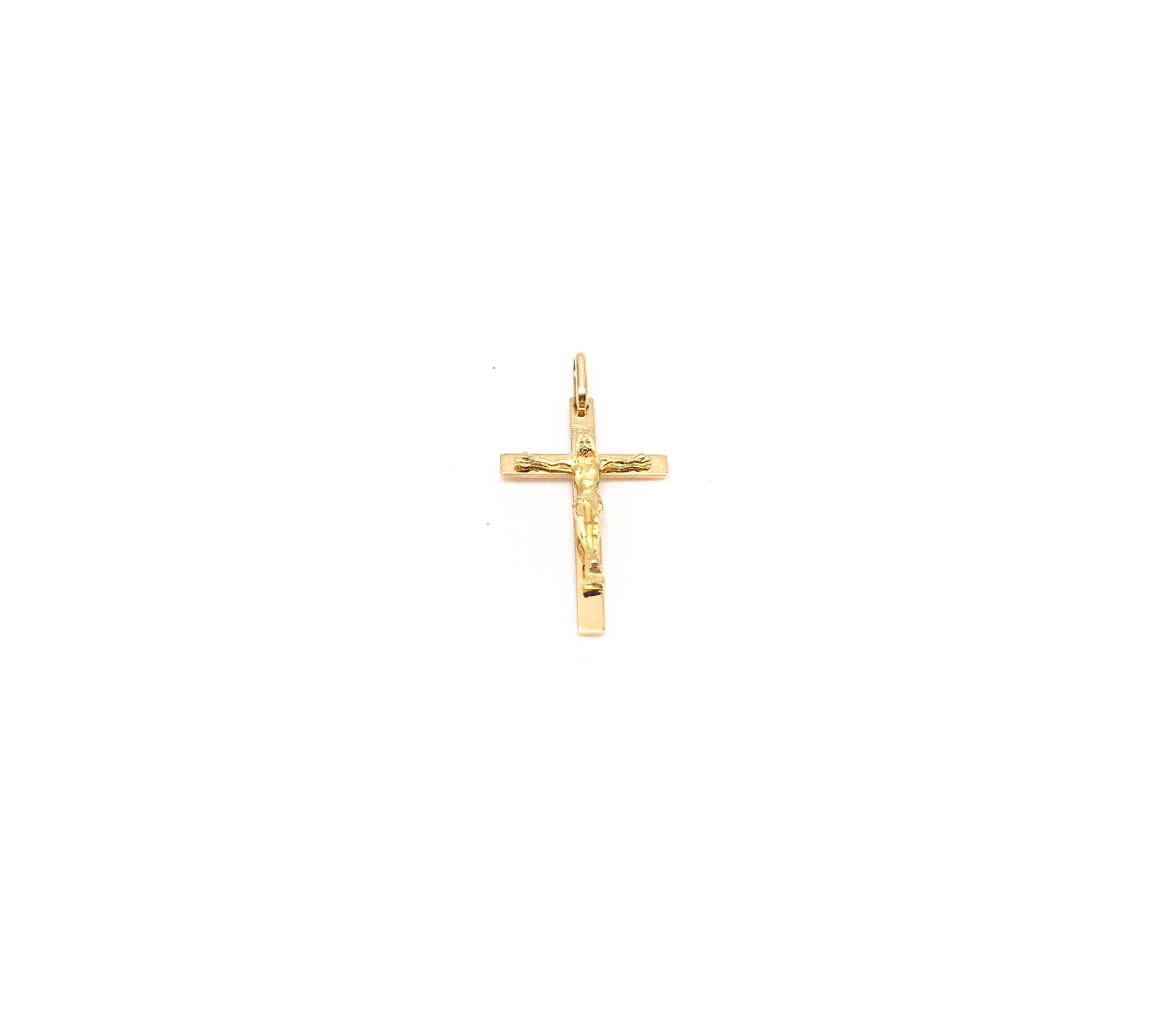 18K Solid Gold Crucifix Pendant for 