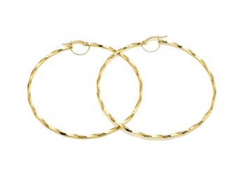 Aros Torchon para mujer en oro amarillo de 18 quilates • Aros • Oro macizo de 18 quilates • Hechos en Italia