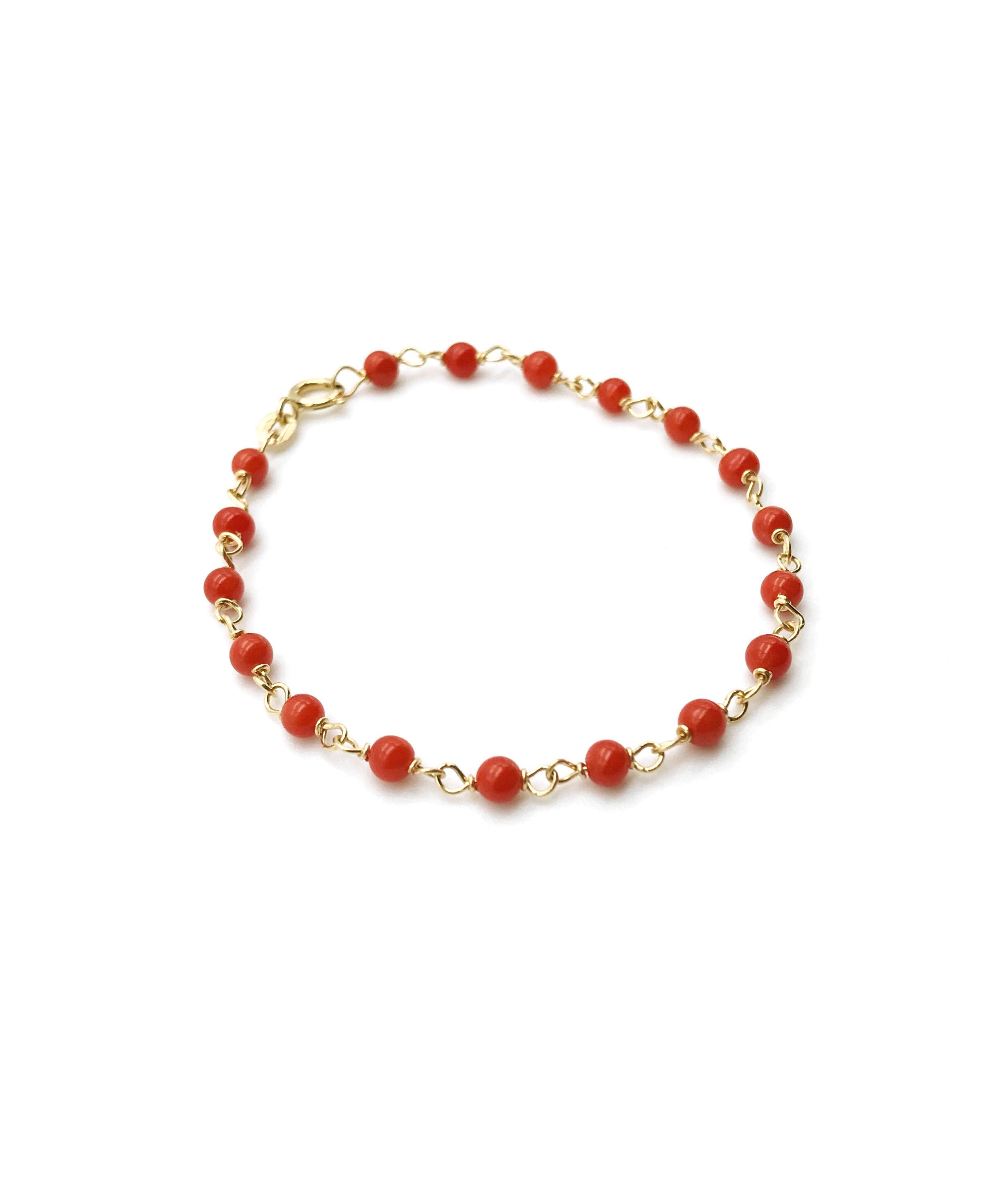 Coral and 2024 gold bracelet