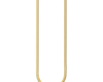 18K Solid Gold Herringbone Necklace - Flat Gold Chain 2mm - Herringbone Chain Necklace - Trending Gold Chain - Italian Design - Women