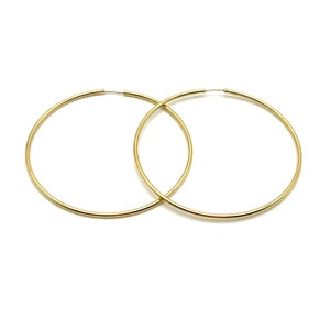 18K Yellow Gold Hoops for Women - Large Gold Hoops - Women&#39;s Gold Earrings - 18K Gold Hoop Earrings - Real Gold Hoops - Made in Italy