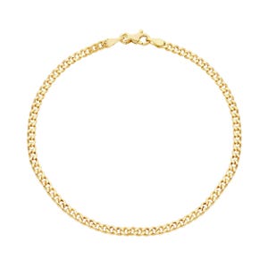 18K Yellow Gold Curb Bracelet - 8.3 Inches Length - 2.7 mm Width - Curb Bracelet - Real Gold Bracelet - Cuban Link Chain Bracelet - Handmade