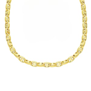 18K Yellow Gold Mariner Link Chain - 4.5 MM Gold Mariner Link Chain - Gold Mariner Link Anchor Chain 19.7”Length - Italian Gold Chain