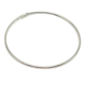 18K White Gold Bangle Bracelet - 3.5 mm Thick - Real 18K White Gold Bracelet - Italian Gold Bangle - Polished Gold Bangle - For Women