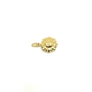 18K Gold Sun Charm Pendant Gold Sun Necklace Pendant Gold Sun Charm Polished Gold Sun Charm Pendant Italian Gold Sun Pendant image 3