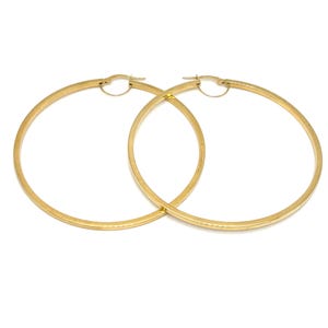 18K Gold Hoop Earrings • Gold  Hoops • Polished Gold • 18K Large Gold Hoops • Italian Gold Hoops • Gift for Her • Made in Italy