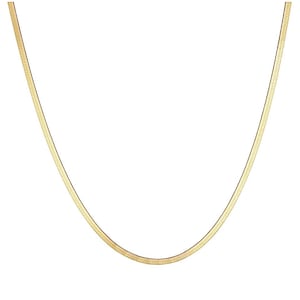 Collier à chevrons en or massif 18KT - Chaîne à maillons plats de 2,3 mm - Collier de chaîne à chevrons - Chaîne en or tendance
