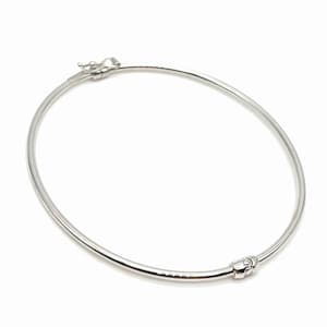 18K White Gold Bangle Bracelet - 2mm Thick - Real 18K White Gold Bracelet - Italian Gold Bangle - Polished Gold Bangle - For Women