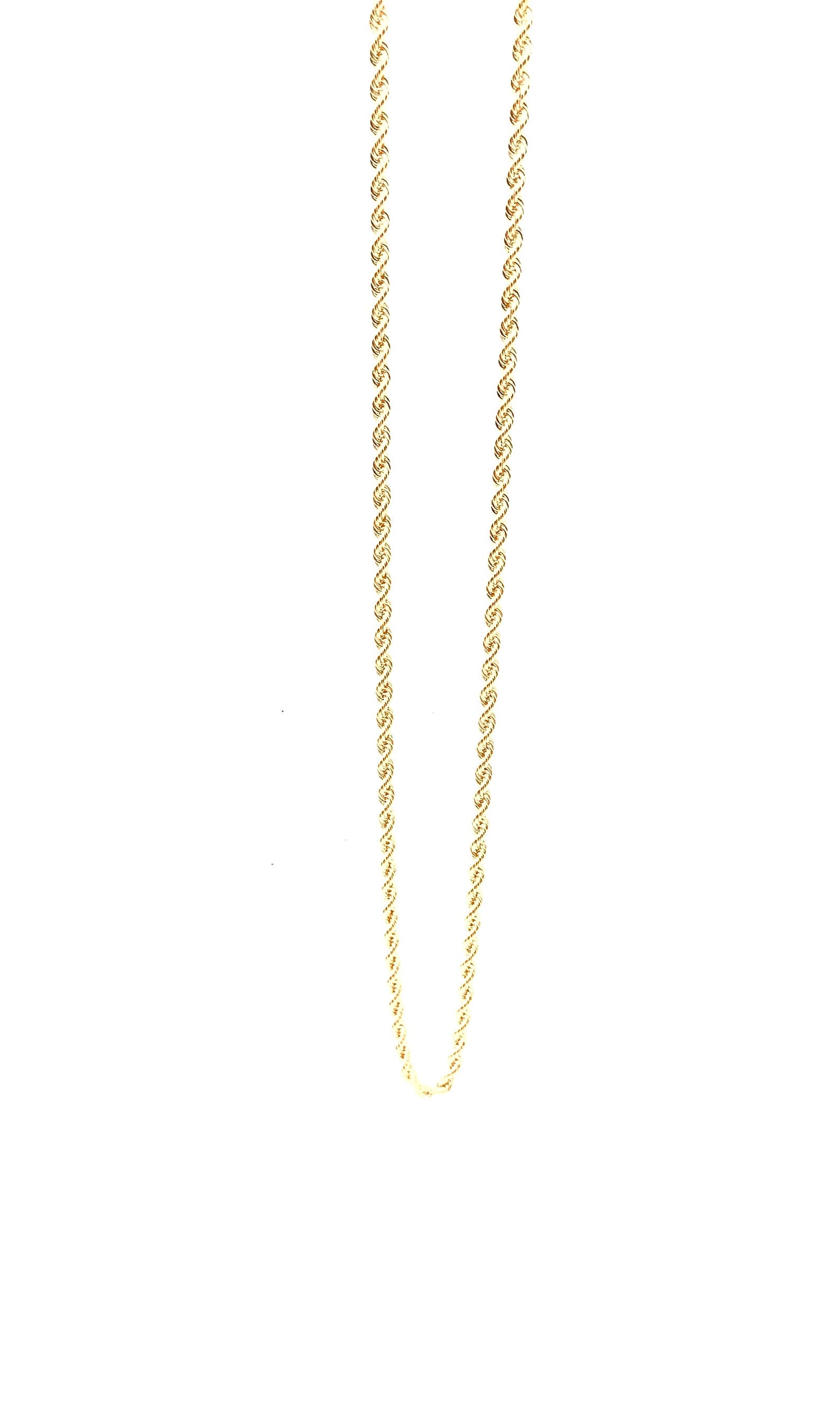Solid 14K Yellow Gold 20 inch Chain 1.5mm Figure Eight Twist Men Ladies Necklace