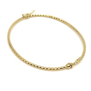 18K Yellow Gold Bangle - 2mm Thick - Real 18K Yellow Gold Bracelet - Italian Gold Bangle - Handmade Bangle - Diamond Cut Bangle - Women