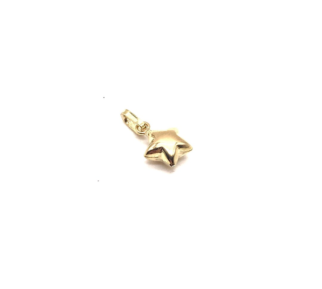 18K Gold Star Charm Pendant Gold Star Necklace Pendant Gold Star Charm