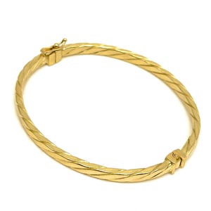 Pure 18K Gold Bangle Bracelet - 18K Yellow Gold Bangle - Handmade Italian Gold Bracelet - Gold Bangle for Woman - Italian Made