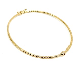 18K Yellow Gold Bangle - 2mm Thick - Real 18K Yellow Gold Bracelet - Italian Gold Bangle - Handmade Bangle - Diamond Cut Bangle - Women